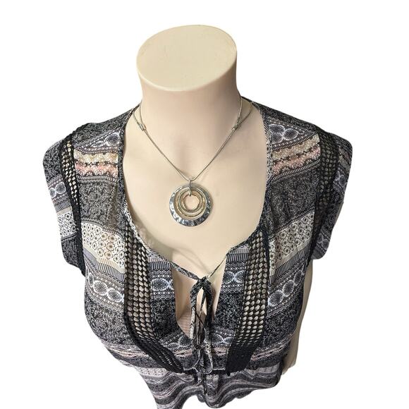 Black Rainn Boho Style Sleeveless Top Size 3X in Multi-color - Picture 5 of 11